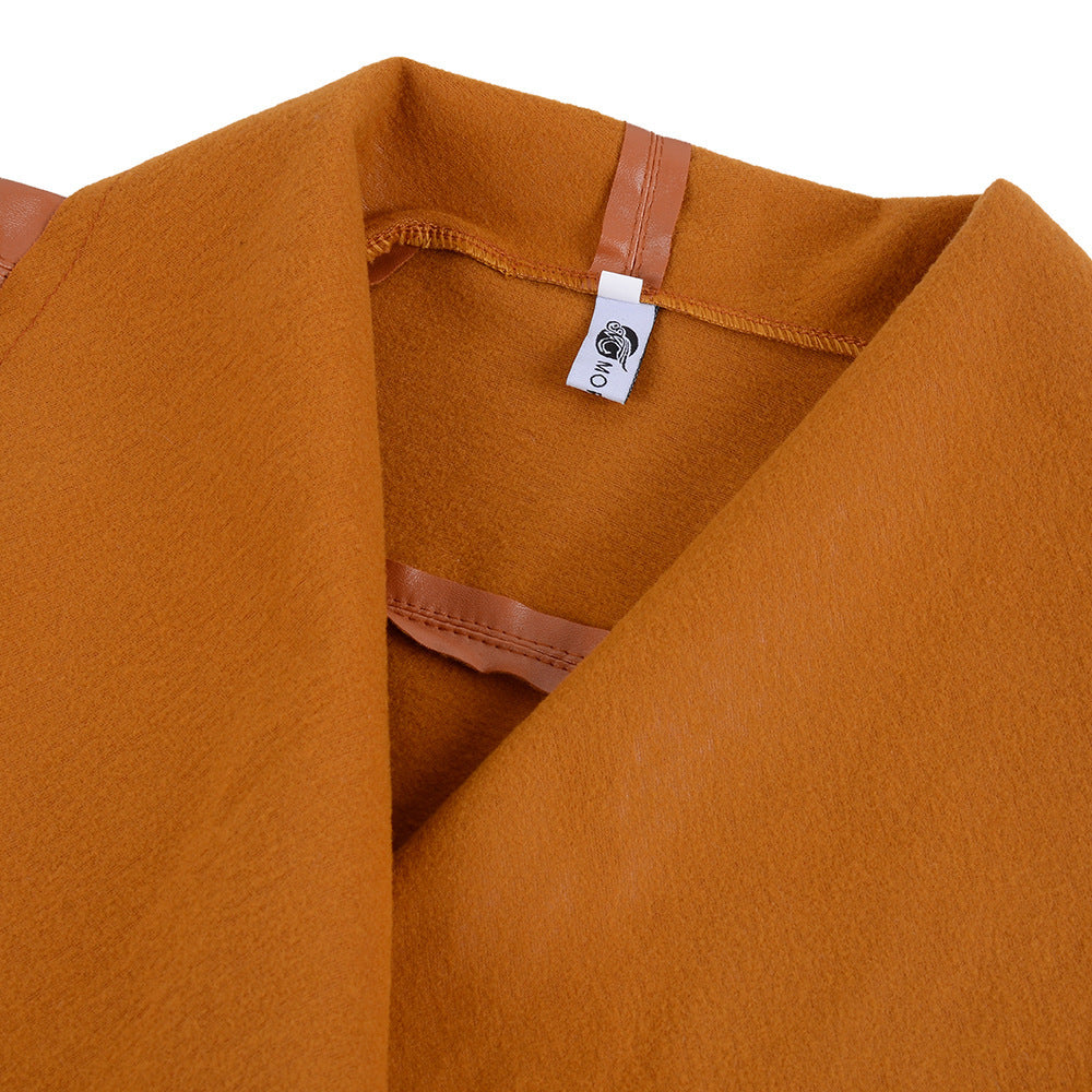 Plus Size Women’s Lapel Leather Jacket (In Stock)