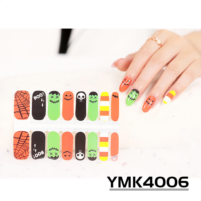Halloween Skull and Maple Leaf Nail Stickers Collection