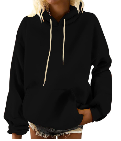 Women’s Thick Hooded Sweatshirt with Batwing Sleeves