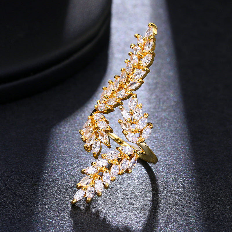 Fashionable Adjustable Women’s Zircon Ring in Rose Gold