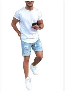 Men's Fashion Casual Loose Ripped Denim Shorts