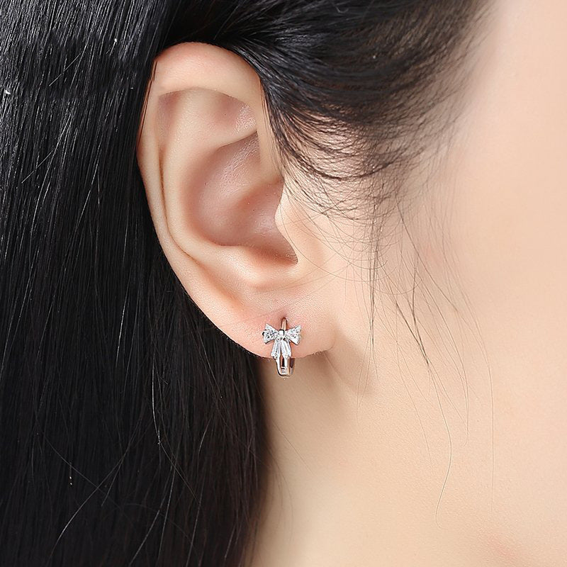 Diamond-Studded Bowknot Women’s Earrings and Studs