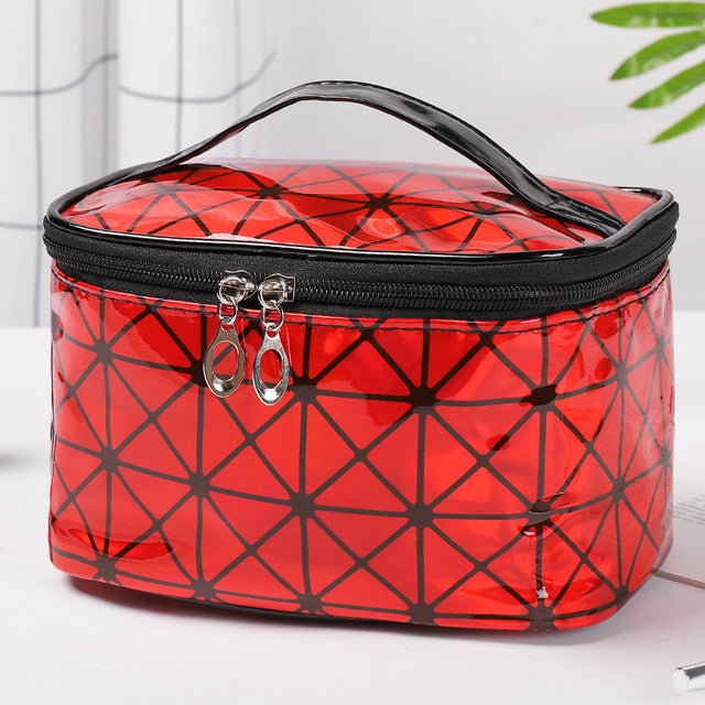 Women’s Waterproof Paillette Leather Makeup Bag Organizer