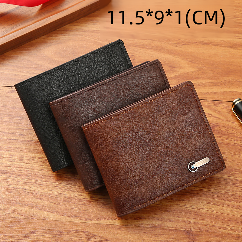 Men's Leather Wallet - Business Casual Short Design