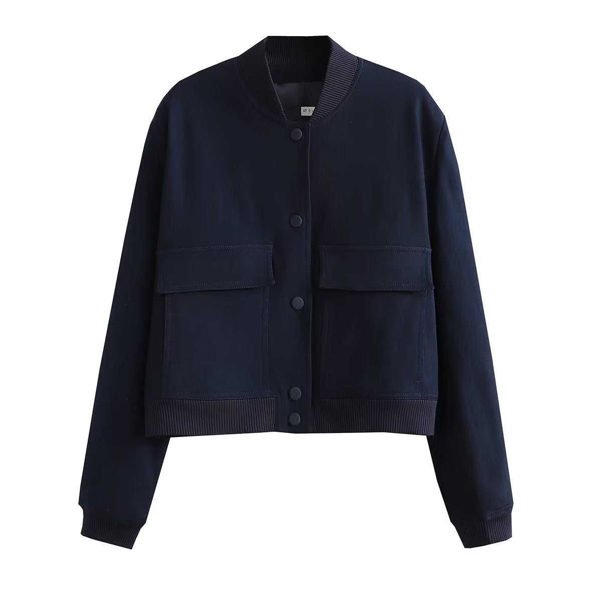 Women’s Jacket with Stand Collar and Pockets (A19621)