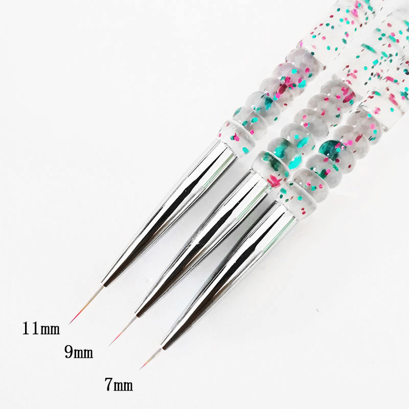 3Pcs UV Gel Nail Liner and Brush Set