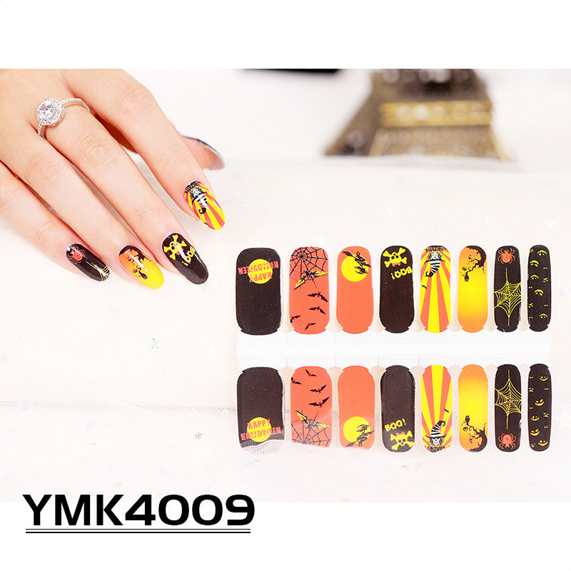 Halloween Skull and Maple Leaf Nail Stickers Collection