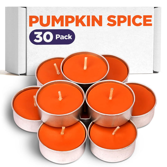 Pumpkin Spice Scented Tealight Candles - Fall Candles Scented Tea Lights Candles - Colored Tea Lights Candles Scented - Tea Candles for Holiday Wedding Party and Home Decoration