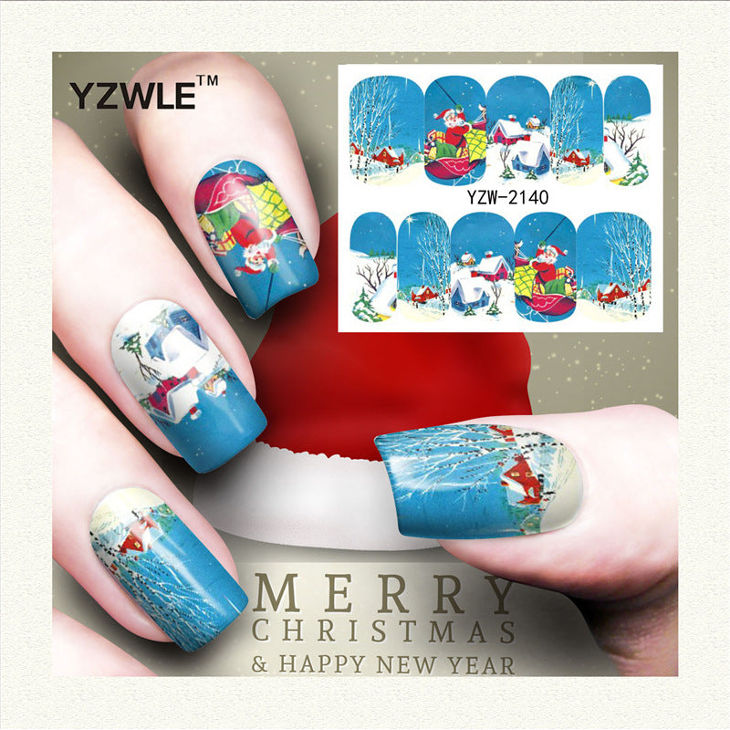Nail Stickers Water Transfer for Winter Christmas Decor