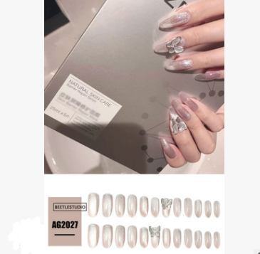 Gray-Black Butterfly Transparent Nail Art Patch Set
