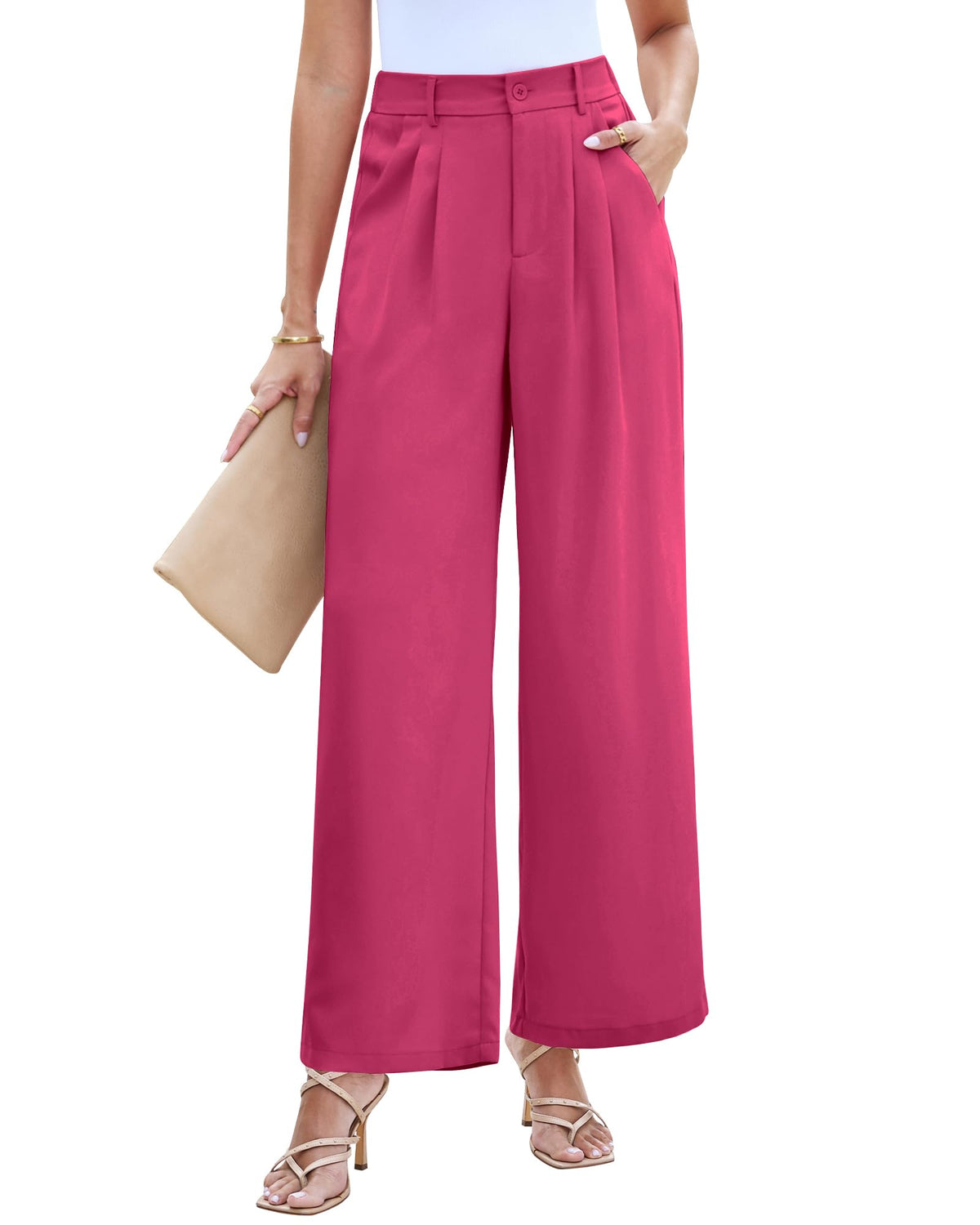 LookbookStore Women Pants Casual Summer Women’S Pants Hot Pink Pants Womens Business Casual Clothing Business Casual Pants for Women Summer Pants for Woman Size Medium Size 8 10