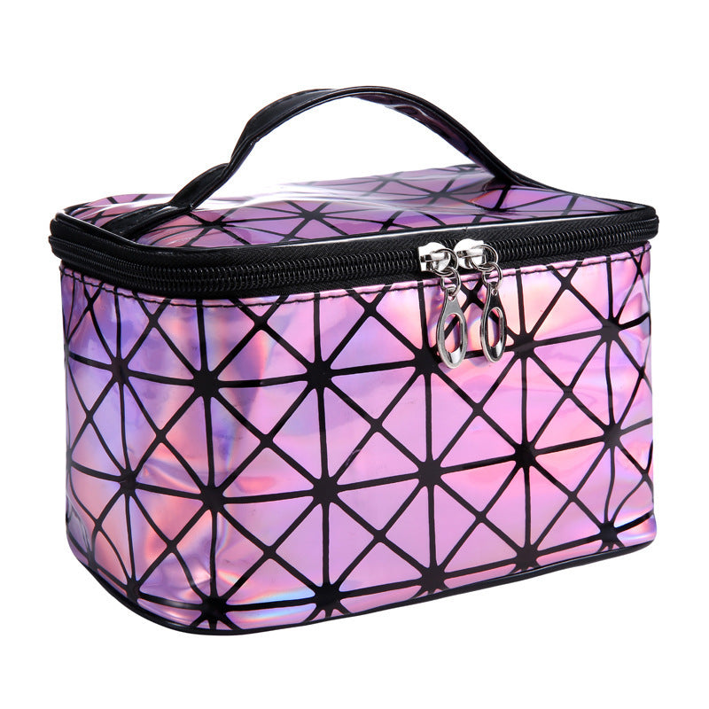 Women’s Waterproof Paillette Leather Makeup Bag Organizer