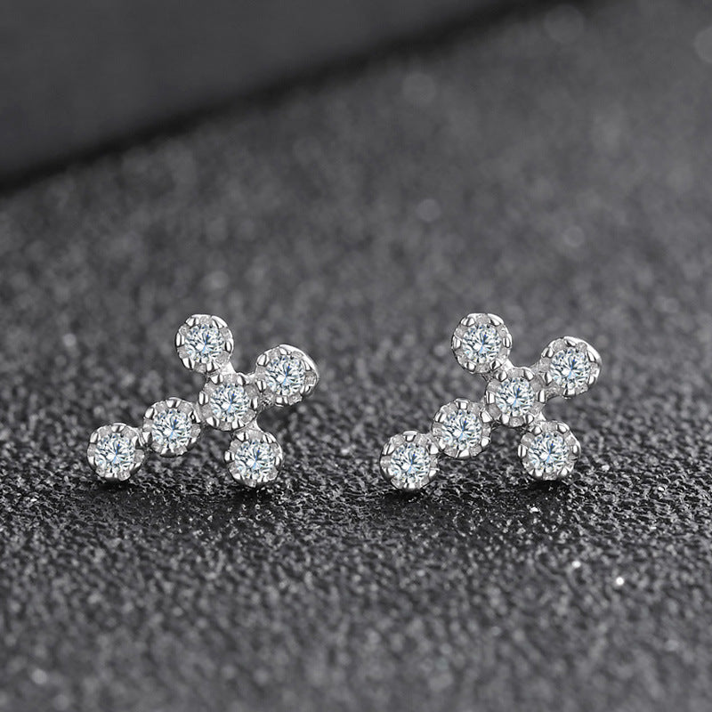 S925 Cross Earrings Studs