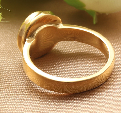 Fashion Titanium Steel Natural Stone Women's Ring