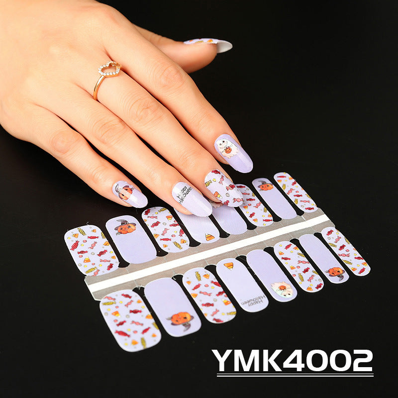 Halloween Skull and Maple Leaf Nail Stickers Collection