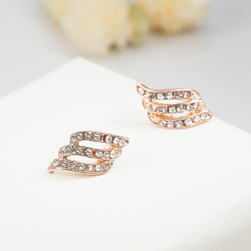 Feather Diamond Stud Earrings