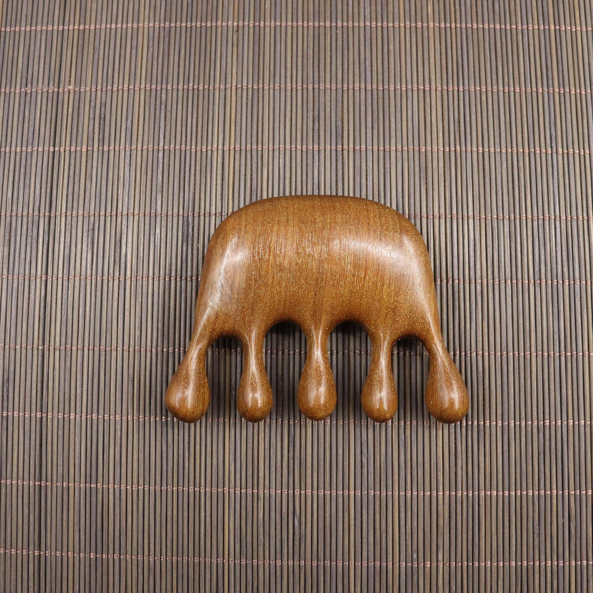 Golden Sandalwood Scalp Massager with Five Teeth