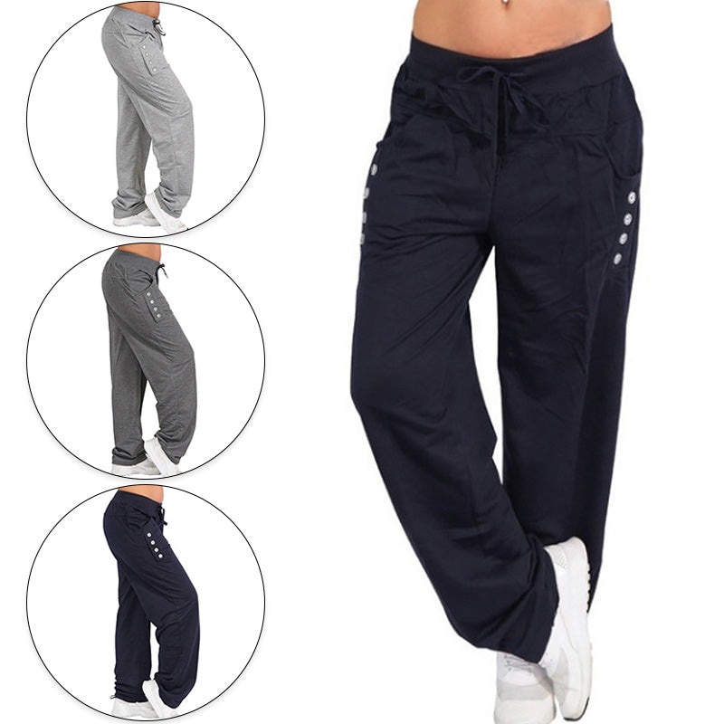 Women’s Solid Color High Waist Loose Joggers Pants