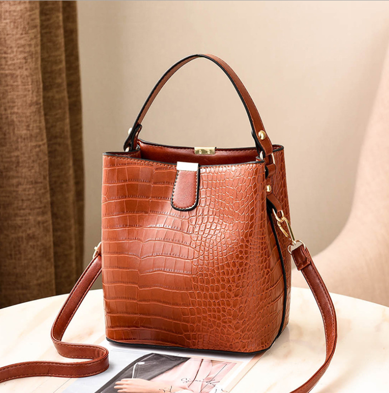 2019 Fashion Casual Women’s Crocodile Bucket Bag