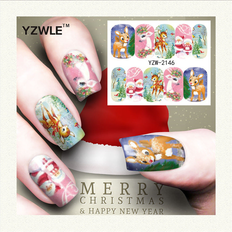 Nail Stickers Water Transfer for Winter Christmas Decor