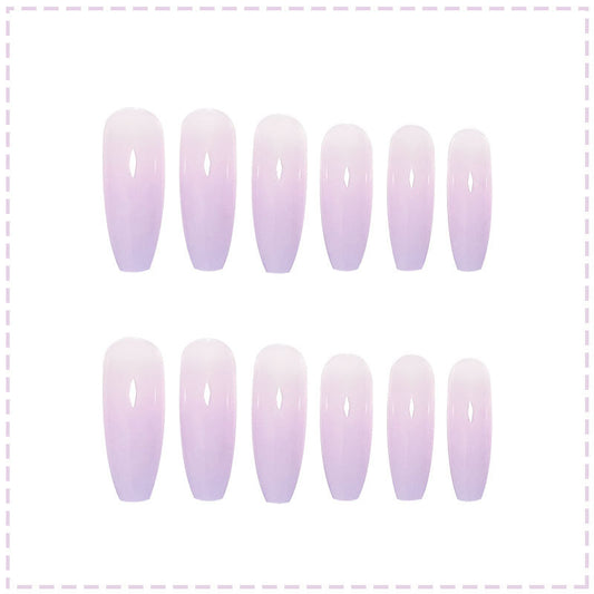 Purple Gradient Wearable Nail Stickers - Extra Long Tips