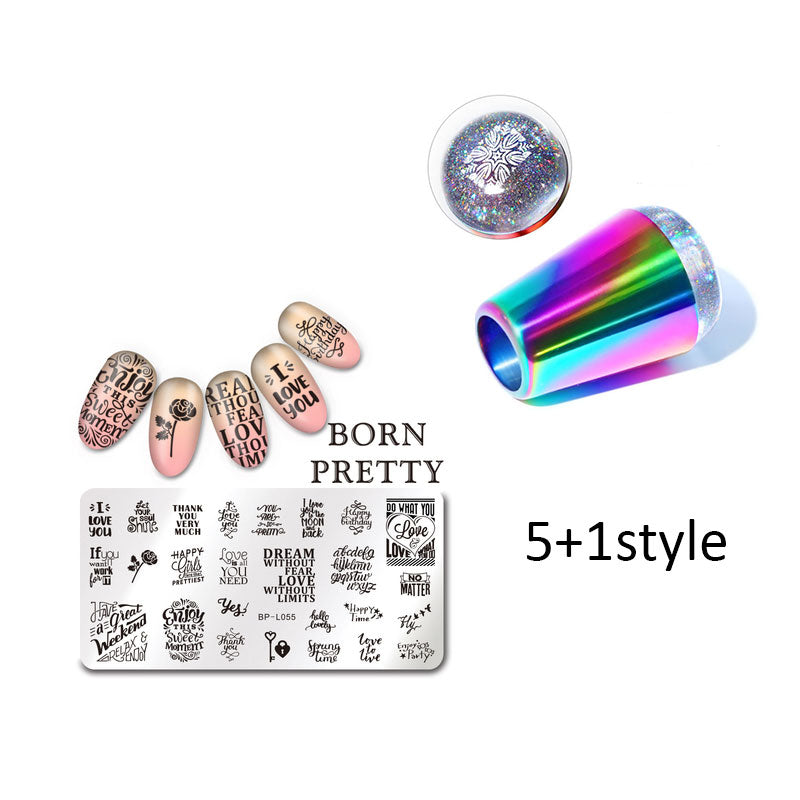 Nail Art Stamping Plate and Silicone Stamper Tool