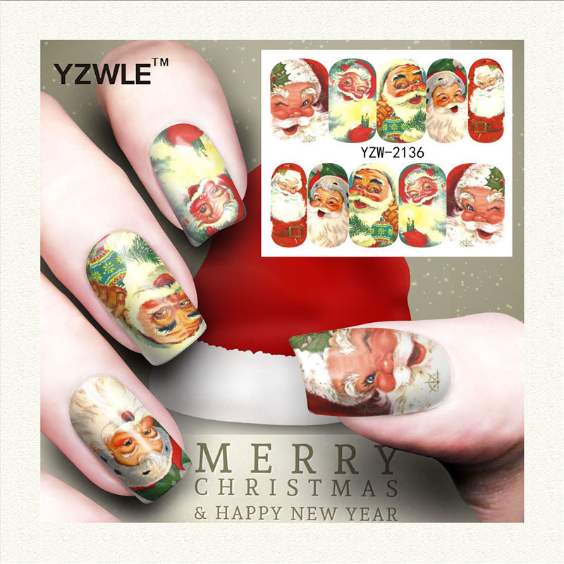 Nail Stickers Water Transfer for Winter Christmas Decor