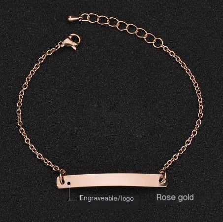 Curved Engraved Bracelet, Customizable Jewelry Piece