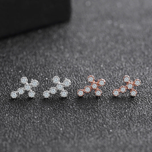 S925 Cross Earrings Studs