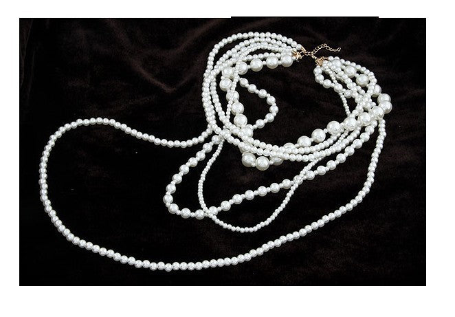 Fashion Pearl Statement Long Necklace for Women