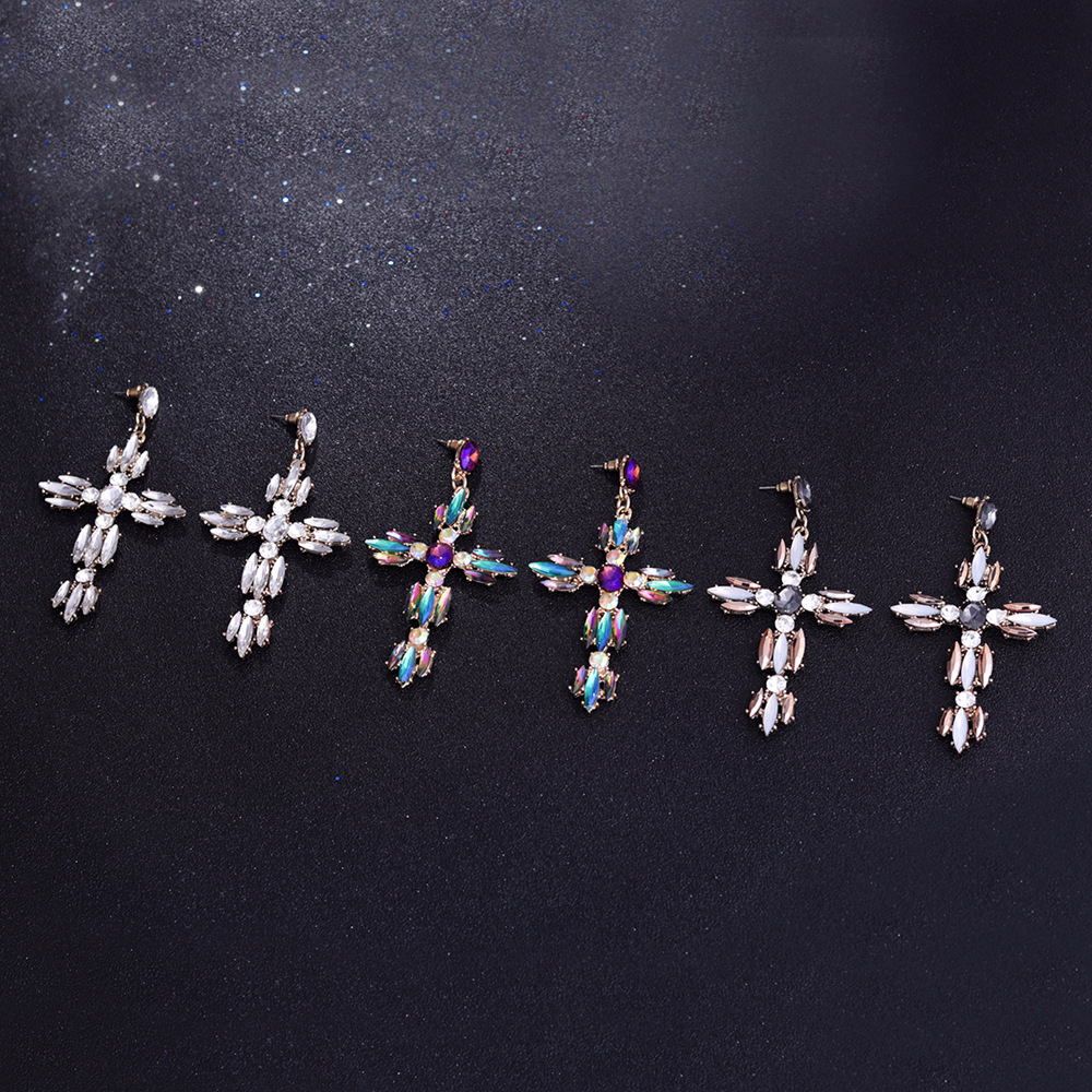 Shiny Cross Earrings