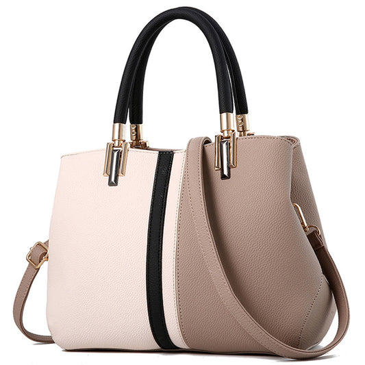 Women's Color Block Shoulder Bag - Stylish Casual Tote
