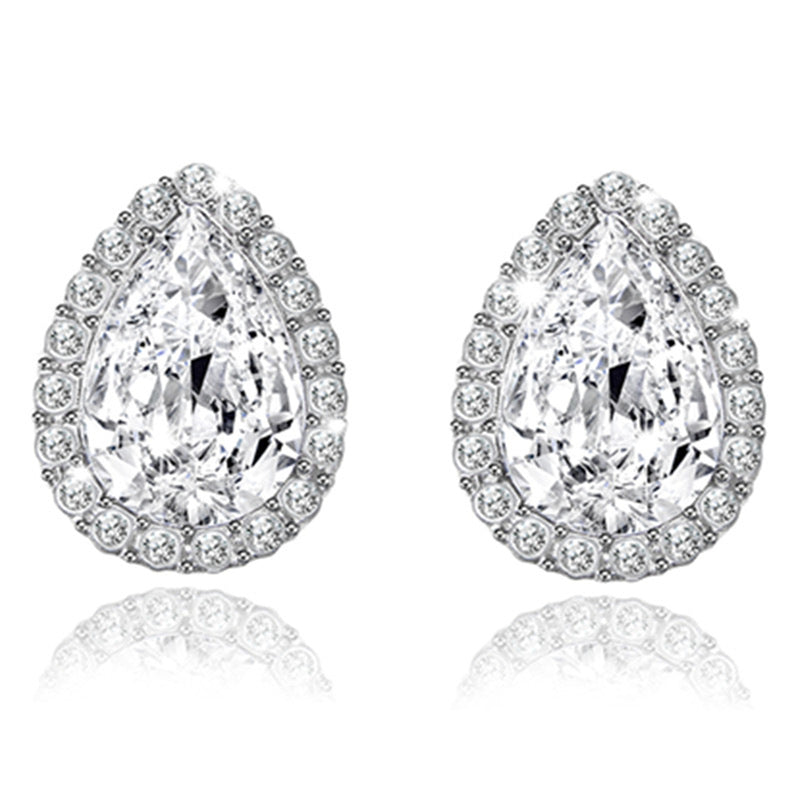 Crystal Water Drop Earrings - Fashion Korean Studs