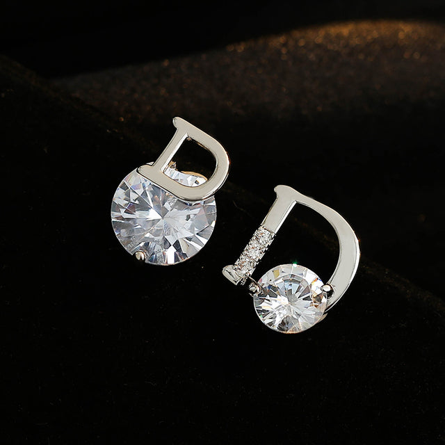 Simple Shiny Asymmetric Earrings for Women’s Parties