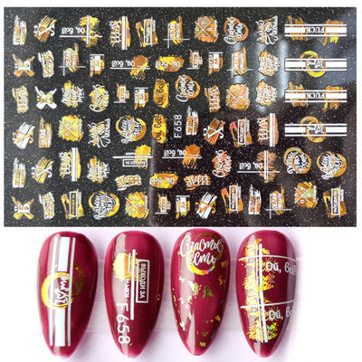 3D Maple Leaf Flamingo Beach Nail Art Stickers