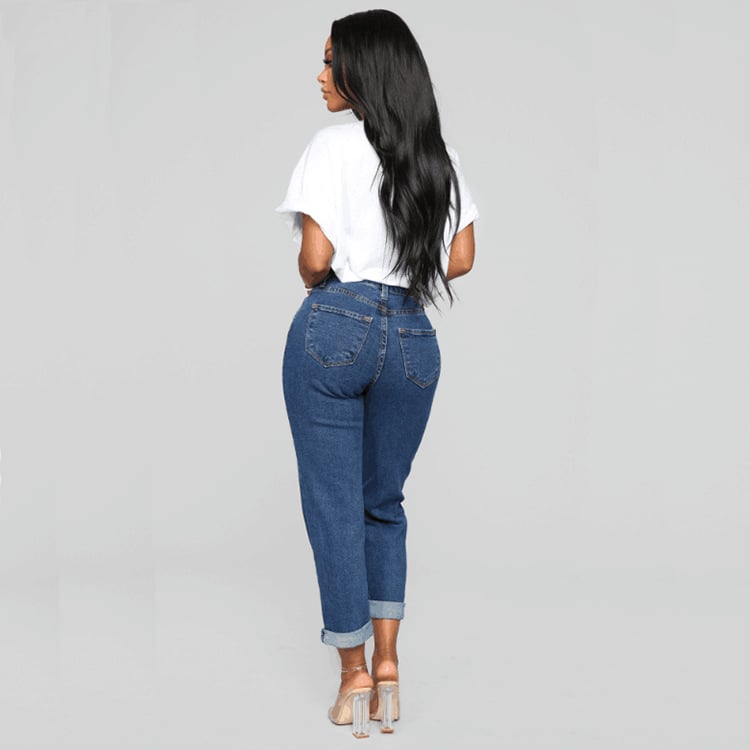 High Waist Loose Straight-Leg Women's Jeans