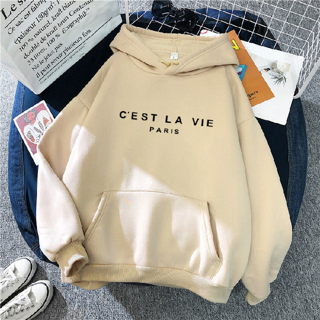 Women’s Letter Printed Streetwear Hoodie Sweatshirt