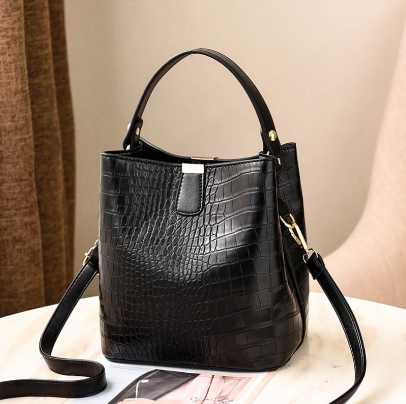 2019 Fashion Casual Women’s Crocodile Bucket Bag
