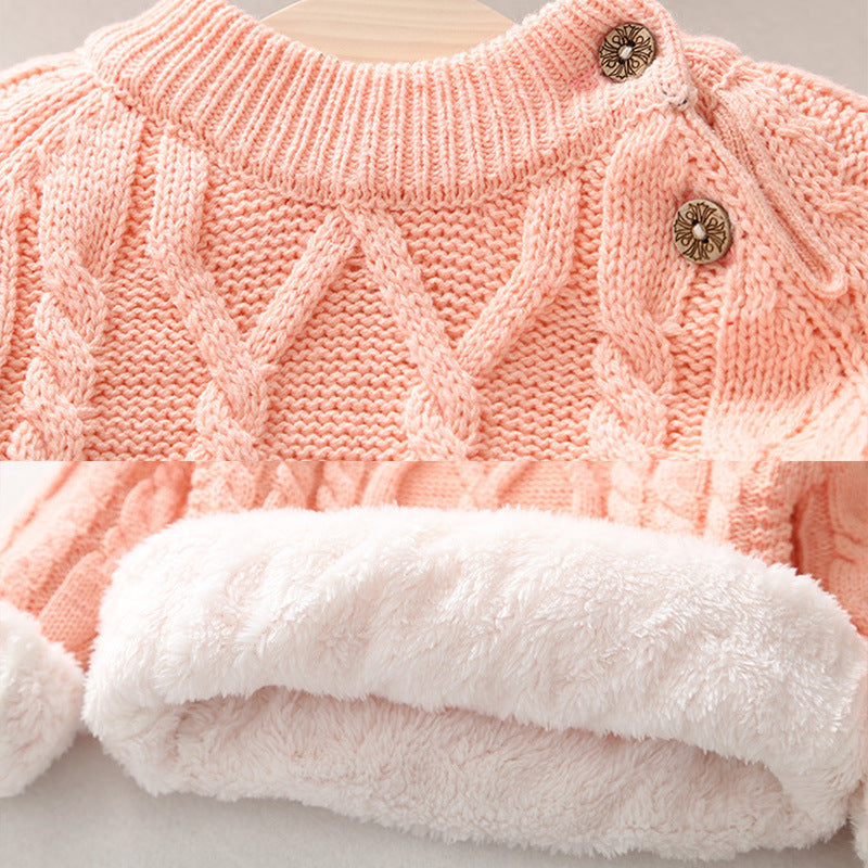 Kids' Thickened Knitted Sweater for Autumn/Winter