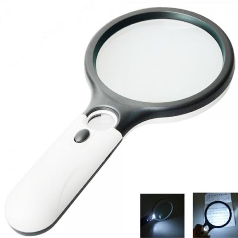 Handheld Magnifying Glass with 3 LED Lights for Reading