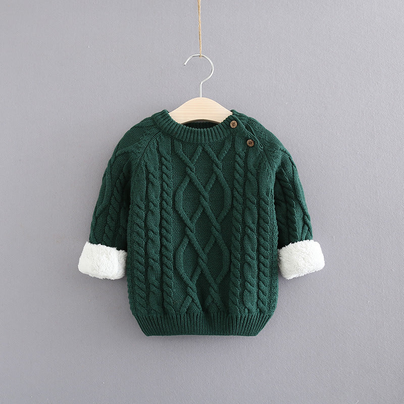 Kids' Thickened Knitted Sweater for Autumn/Winter