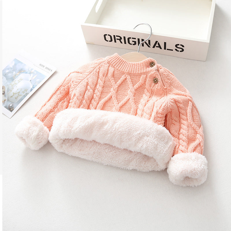 Kids' Thickened Knitted Sweater for Autumn/Winter