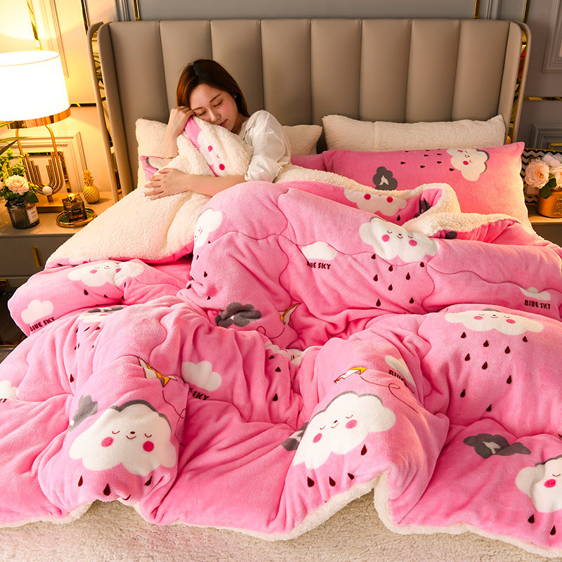 Winter Milk Velvet Lamb Fleece Duvet for Students