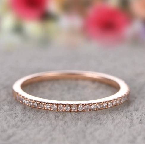 Women’s Simple Gold-Plated Zirconia Stackable Ring