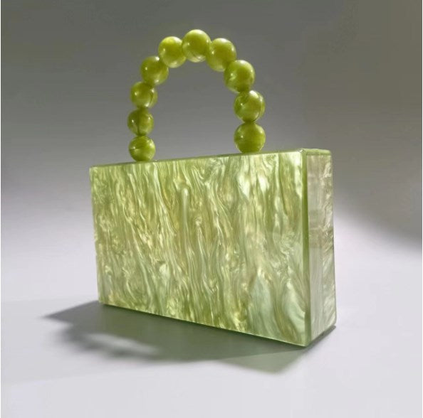 Acrylic Pearl Mint Green Small Shoulder Bag