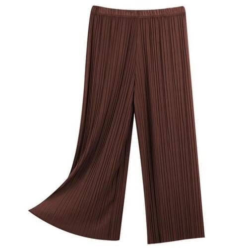 Women’s High-Waisted Pleated Wide-Leg Pants (Black)