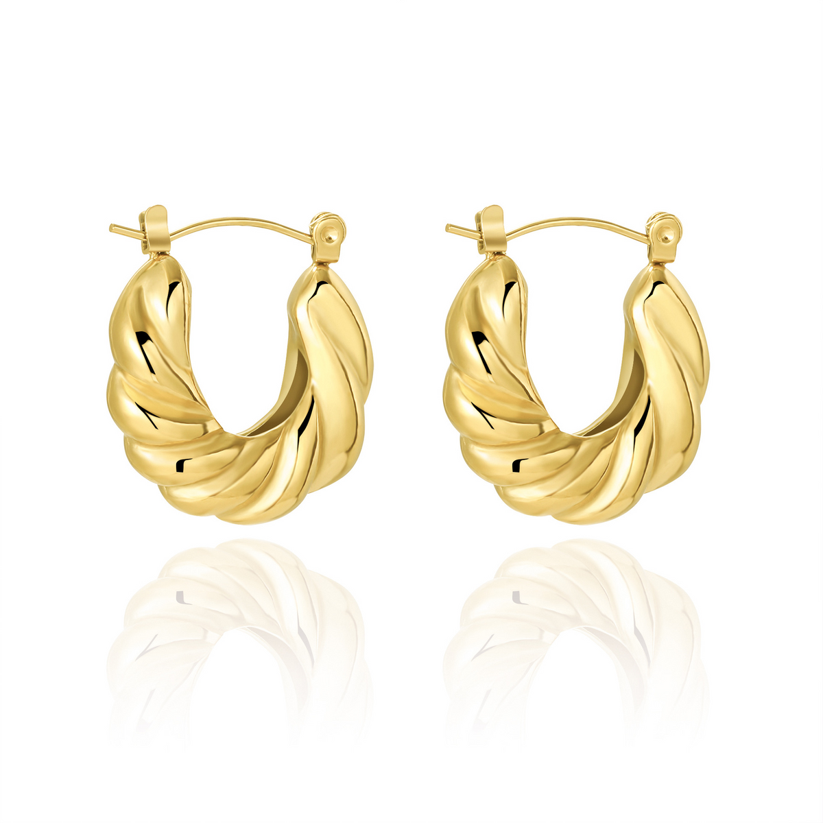 Gold-Plated Crescent Earrings