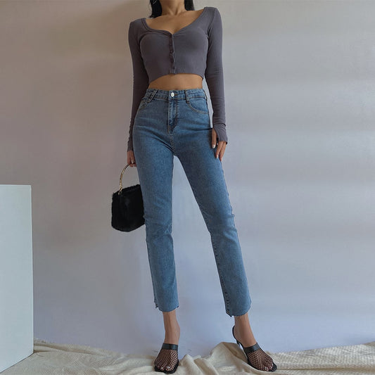High Waist Slimming Stretch Jeans for Women