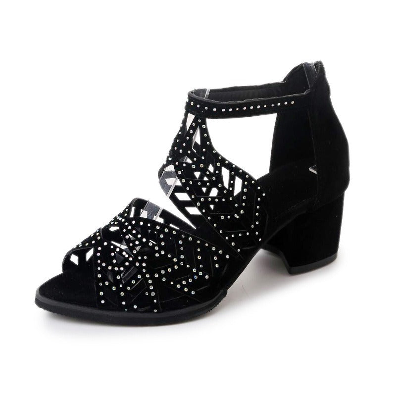 Fashionable Women’s Mesh High Heel Peep Toe Sandals