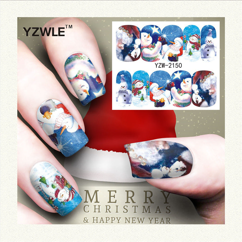 Nail Stickers Water Transfer for Winter Christmas Decor